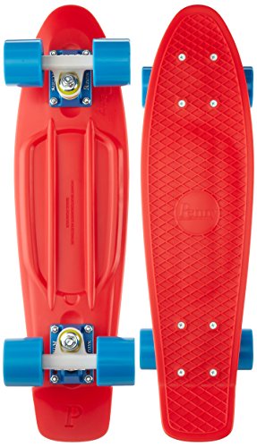 Penny Nickel Complete Skateboard, 27-Inch, Red/White/Cyan