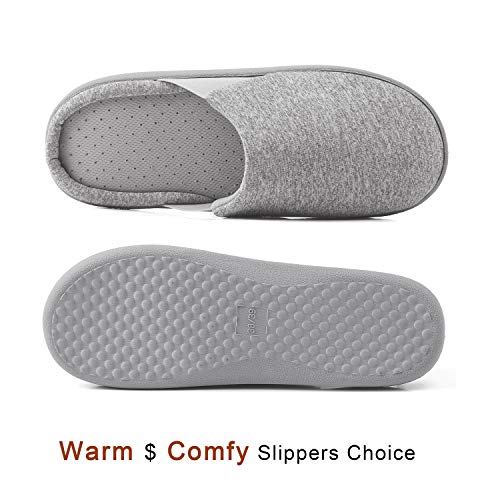 Neeseelily Women Memory Foam Comfort Anti-Slip House Slippers Slip On Breathable House Shoes Indoor Outdoor (8.5-9 B(M) US, Grey)