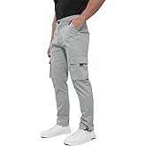 ALLELMS Mens Cargo Pants Classic Fit Stretch Lightweight Casual Pants for Men