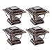 Paradise GL28998BZ Solar Cast Aluminum LED Post Cap Light for 4x4 Wood Posts (Bronze, 4 Pack)