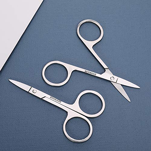 DaveandAthena 6 Pack Eyebrow Scissors Nail Scissors Stainless Steel Cuticle Scissors Beard Mustache Eyebrow Trimmer