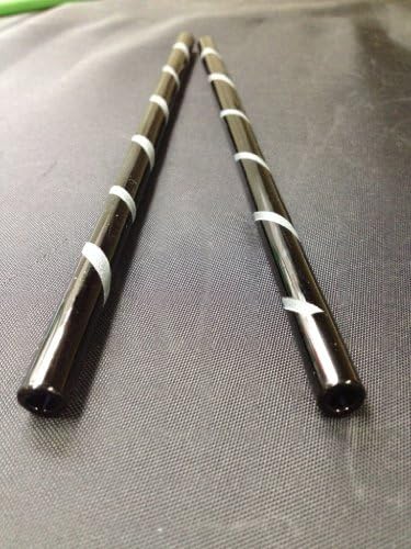 Set of 2--Beautifully Designed, Jet Black, Frosted Twist Glass Drinking Straws 9.5mm x 8 by Thestrazspot