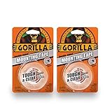 Gorilla 6065016 6065001-2 Tough & Clear Mounting Tape, Double-Sided, 1" x 60", Clear, (Pack of 2), 2 - Pack, 2 Piece