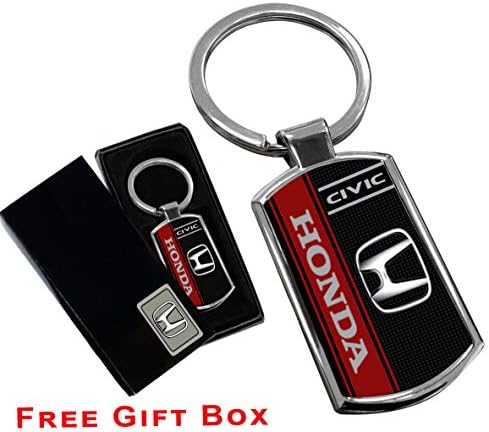 Cargifts HONDA CIVIC KEYRING KEY RING CHROME METAL