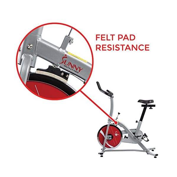 sunny health & fitness indoor exercise stationary bike with digital monitor and 22 lb chromed flywheel