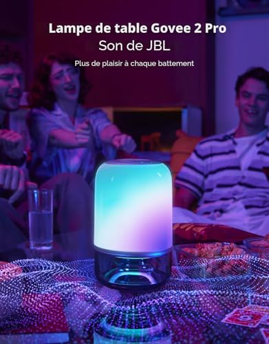 Govee JBL 2 Pro x JBL Table Lamp: Wireless Smart Lamp with Speaker, Light-to-Music Sync, 16 Music Modes and 100+ Scene Modes, Matter Compatible, Customizable