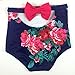 PZZ Women's Push Up Cute Bowknot Bikini High Waist Retro Flower Printing Bottom Two Pieces Swimwear Bathing Suits