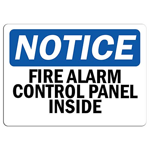 Notice - Fire Alarm Control Panel Inside Sign | Label Decal Sticker Retail Store Sign Sticks to Any Surface 8"