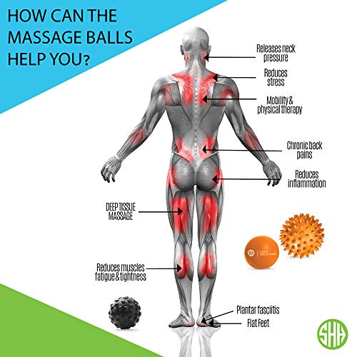 Massage Balls Deep Tissue: Lacrosse Ball, Spiky Ball and Foam Ball Roller -Trigger Point Therapy, Myofascial Release, and Muscle Recovery. Foot Massager and Plantar Fasciitis. FREE eBook & Video