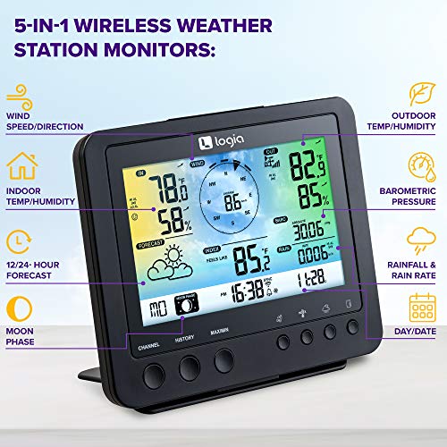 Logia 5in1 WiFi Weather Station Indoor/Outdoor Remote Monitoring