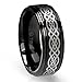 Cavalier Jewelers 8MM Mens Titanium Ring Wedding Band Black with Celtic Design