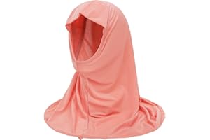 NICEYST Girls Instant Hijab Muslim Arab Scarf Shawls Neck Wrap Kids Islamic Solid Color Headscarf Turban for 7-12 Years Old