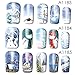 Spdoo 12 Designs in 1 set Winter Snowflake Full Wraps Nail Art Water Transfer Stickers Christmas Style Manicure Decal DIY