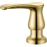GAGALIFE Kitchen Sink Soap Dispenser Gold, Built in Soap Dispenser with 17 OZ Bottle, Refill from The Top, Liquid Dispenser for Kitchen Sink