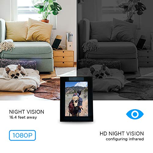 WiFi Hidden Camera WiFi Photo Frame,Mini Spy Camera with Night Vision, Wireless Nanny Cam HD 1080P with Motion Detection for Home Security Camera, USB Charger