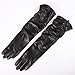 Warmen Winter Fleece Lined Ruched Elbow Length Long Evening Dress Leather Gloves (8.5, Black ( Touchscreen Function ))