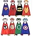 LansKids Comics Cartoon Heros Dress Up Costumes 8 Satin Capes with Felt Masks 8pcs