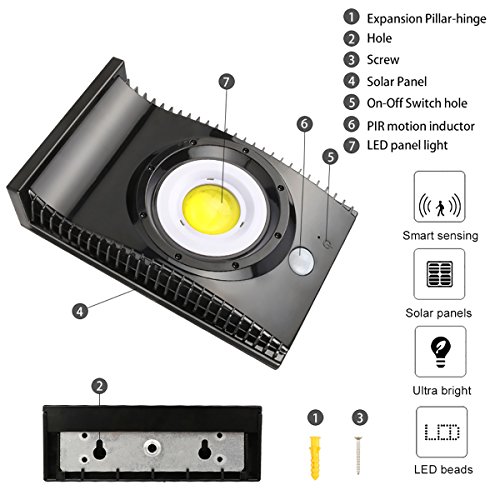 Solar Lights Outdoor, Solar Flood Light Outdoor 54 LED, Waterproof IP 65 LED Flood Light For Garden Garage Lawn Pool Fencing Pathway (1 pack) - Thumbnail 3