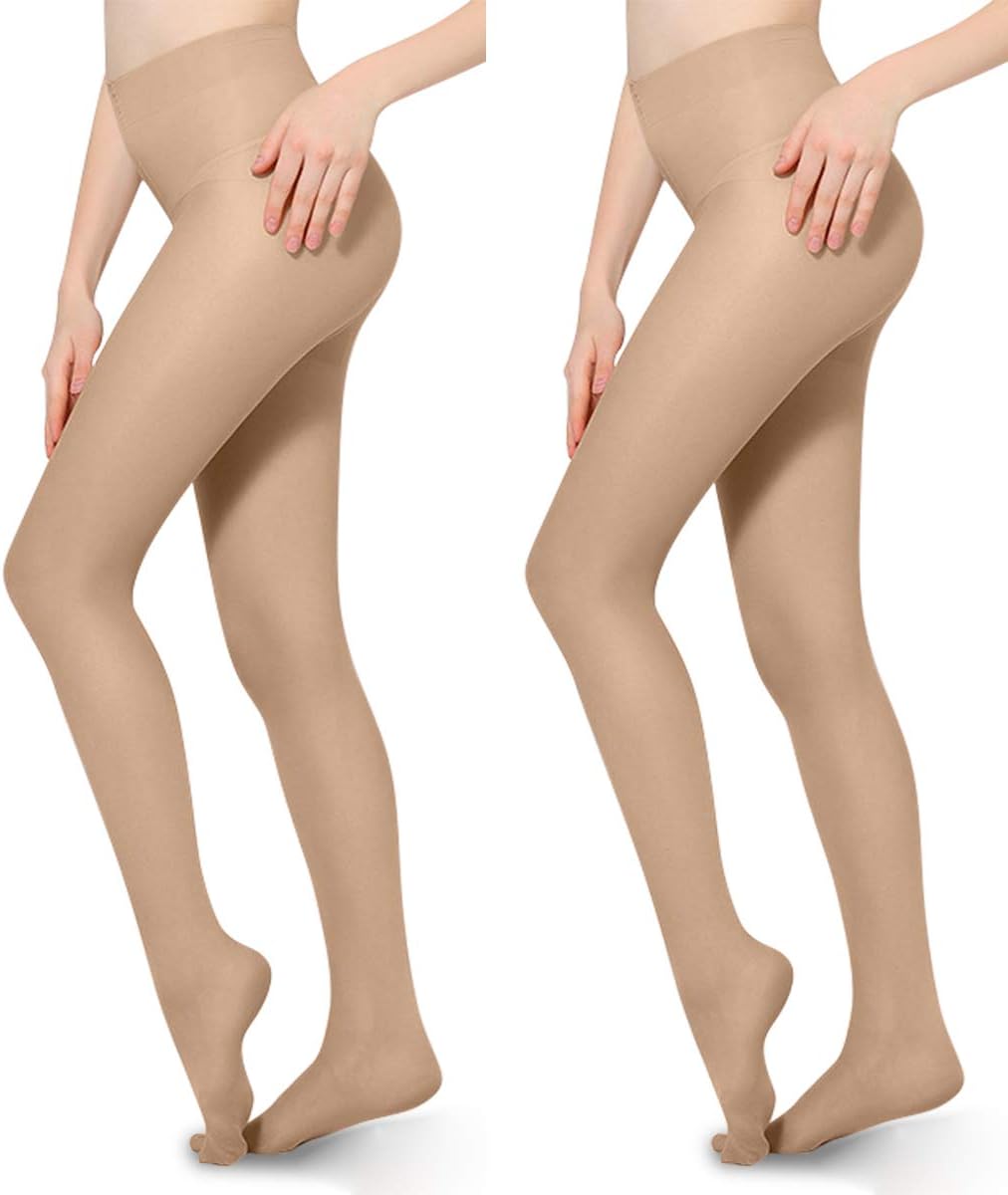 2 PCS 20-30mmHg Compression Pantyhose Support Stockings Hose Closed Toe for Women Men Help Relieve Swelling Varicose Veins Edema M