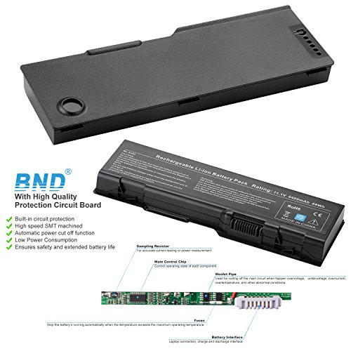 BND Laptop Battery for Dell Inspiron 6000 9200 9300 9400 E1705, fits P/N D5318 / U4873 / 310-6321 / 312-0340 / 312-0349 - 12 Months Warranty [6-Cell 4400mAh/49Wh] - Thumbnail 4