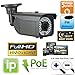 GW Security 5 Megapixel 2592 x 1920 Pixel HD 1920P Outdoor Network PoE Weatherproof 5MP Security IP Camera with 2.8-12mm Varifocal Zoom Len, 64-IR LED 180FT IR Distance