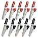 uxcell 10 Pcs 50mm Plastic Handle Test Probe Metal Alligator Clips