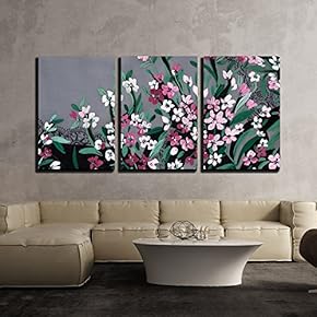 3 Piece Canvas Wall Art - Hand Drawings on Cloth - Modern Home Art Stretched and Framed Ready to Hang - 16"x24"x3 Panels