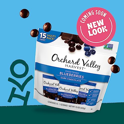 Orchard Valley Harvest Dark Chocolate Covered Blueberries, 1 Ounce(Pack