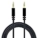 BestGot (1-Pack) AUX cord Audio Cable 3.5mm Headphones cord with Microphone In-line Volume (4.3ft / 1.3m) for Headphones, iPods, iPhones, iPads, Home / Car Stereos and More (Black)