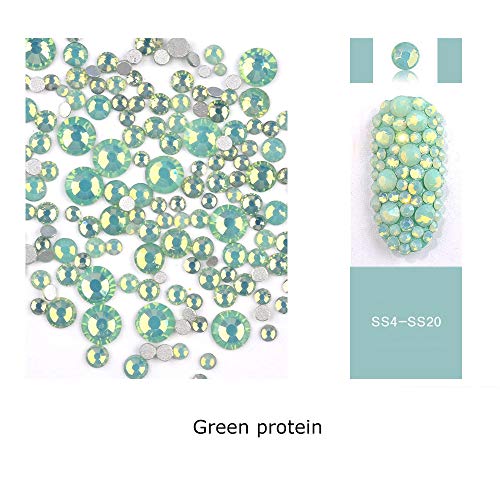REAMTOP 4 Bags of Different Nail Art Rhinestones Sets, 1400 Pcs Flat Back Crystal Rhinestone Gemstone 3D Nail Art Mobile Phone DIY Crafts