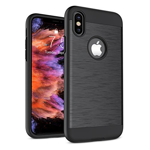 A-Maker iPhone X Case, Shockproof Full Protective Anti-Scratch Resistant of Heavy Duty Dual Layer Rugged Case for Apple iPhone X (Black) (Best Phone Case Makers)