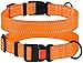 CollarDirect Reflective Dog Collar for a Small, Medium, Large Dog or Puppy with a Quick Release Buckle - Boy and Girl - Nylon Suitable for Swimming (18-26 Inch, Orange)