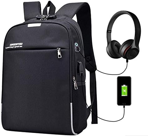 Business Anti-Thief Backpack Men/Women Canvas Multifunction USB Charging Backpack College Student Schoolbag 15.6 inch Laptop Backpack (black)