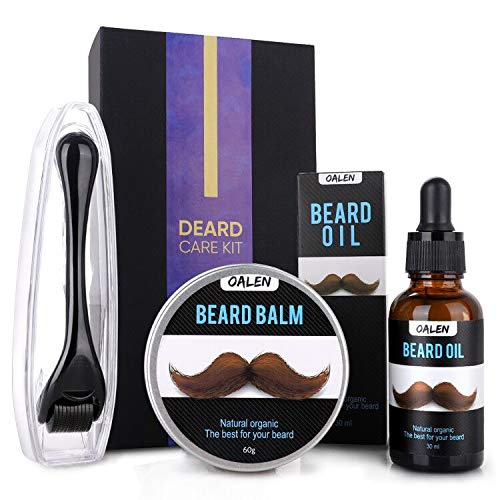 Beard Grooming Kit,TIME4DEALS Beard Growth Kit with Unscented Beard Oil and Balm for Men Care,0