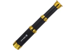 IBASENICE Kids Pirate Telescope - Handheld Monocular Spyglass Toy, Adjustable 3-Section Mini Telescope for Children, Black with Gold Trim, Ideal for Pirate Theme Parties and Outdoor Adventures