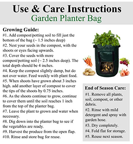 Potato Planter Bags - Garden Tub for Vegetable Growing with Flap Access - 2 Pack - Thumbnail 5