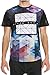 Men's Hipster Hip Hop Graphic Print Mesh Trim Jersey eLong Long T-shirt Tee