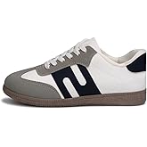 Padgene Women's Classic Retro Gum Sole Fashion Sneakers Casual Tennis Leather Skate Shoes Anti Slip Footwear for Women Walking Trainers