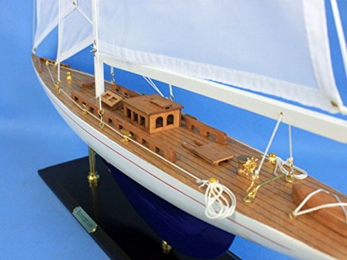 Hampton Nautical Wooden Model Sailing Yacht Enterprise, 35"