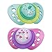 Chicco Flair Orthodontic BPA-Free Pacifier with Reusable Sterilizing Case, 2-pack, Pink/Purple, 12m+