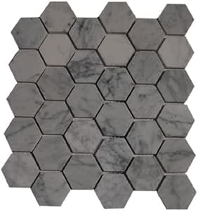 Hexagonal blanco Carrera mármol mosaicos: Amazon.es: Bricolaje y