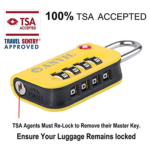 TSA Approved Luggage Lock 4 Digit Combination Padlocks with a