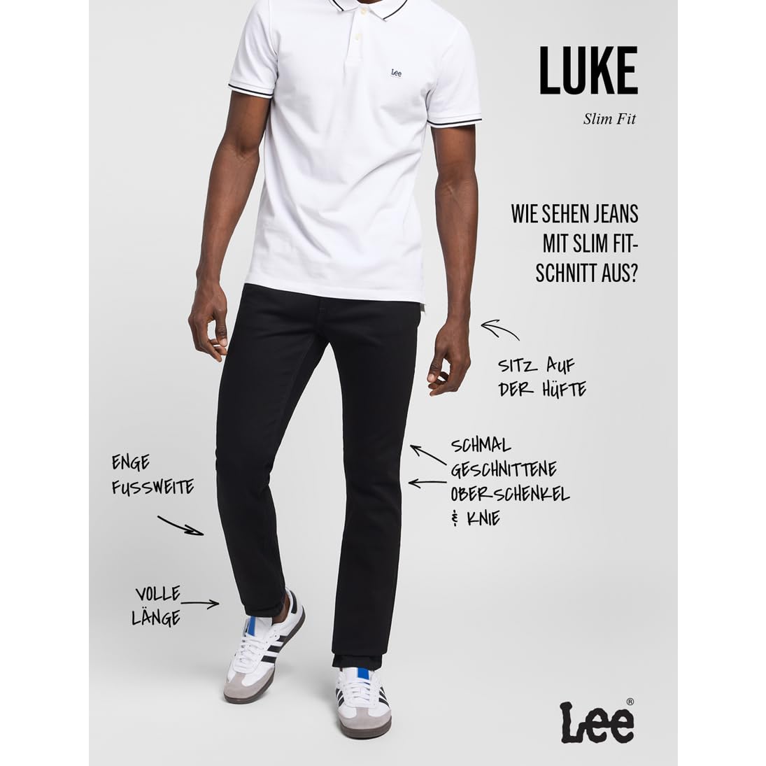 Lee Herren Luke Jeans, Clean Black, 30W / 32L EU 4