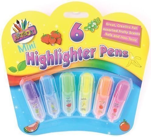 3 X Mini Fruit Scented Writing Highlighter Craft Pens Party Bags Gift