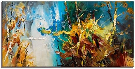 HD Forest Tree Abstract Painting Canvas Prints Wall Art Decor Unframed Contemporary Giclee Art Modern Painting Pictures Printed on Canvas for Home Living Room and Office(24X48inch)