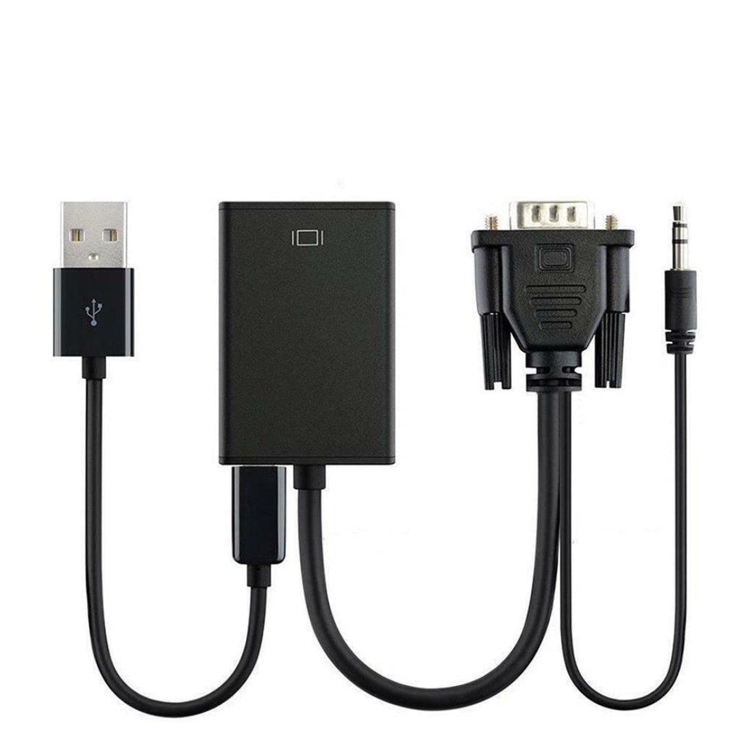 VGA to HDMI Adapter, 1080P HDMI Female to VGA Male with Audio Output Cable Converter Adapter Lead VGA To HDMI Converter PREMIUM QUALITY VGA Male to HDMI Female Converter for Laptop HDTV Monitor