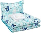 AmazonBasics Kid's Bed-in-a-Bag - Soft, Easy-Wash Microfiber - Twin, Blue Mermaids