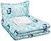 AmazonBasics Easy Care Super Soft Microfiber Kid's Bed-in-a-Bag Bedding Set - Twin, Blue Mermaids