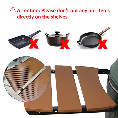 KAMaster Big Green Egg Side Shelves Composite HDPE Egg Mate for XLarge