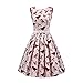 Women's Vintage Boat Neck Audrey Hepburn Sleeve 1950s Rockabilly Cocktail Party Dress